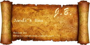 Janák Bea névjegykártya